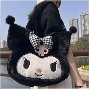 🆕Sanrio Kuromi Large Plush Tote Shoulder Bag